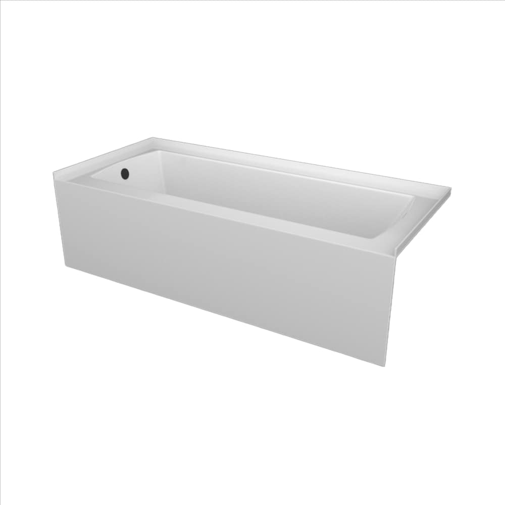 Baignoire CALLA 72 po x 34 po à jupe simple, emplacement du drain à gauche