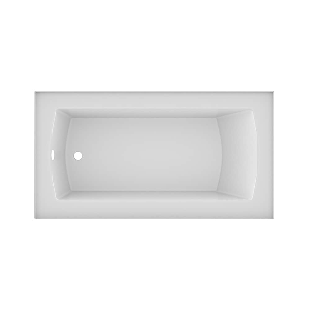 Baignoire CALLA 72 po x 34 po à jupe simple, emplacement du drain à gauche