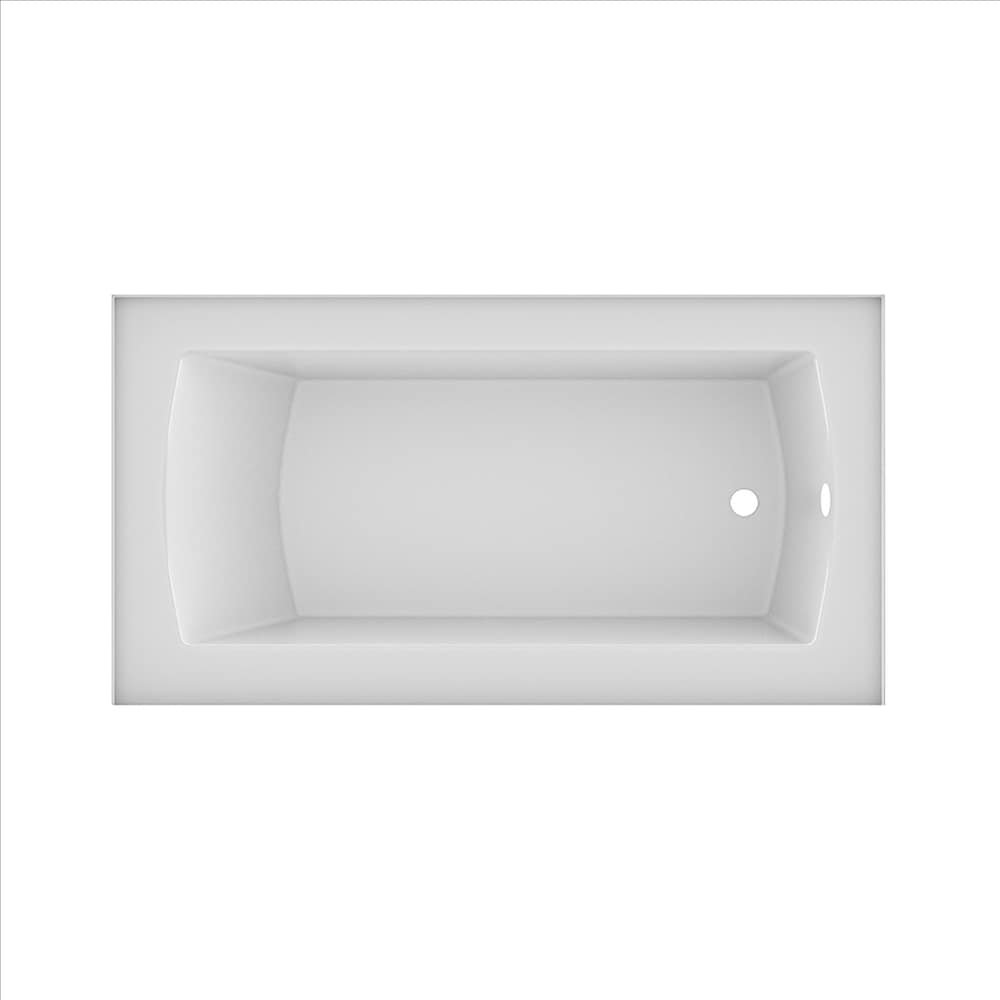 Baignoire CALLA 72 po x 36 po à jupe simple, drain à droite