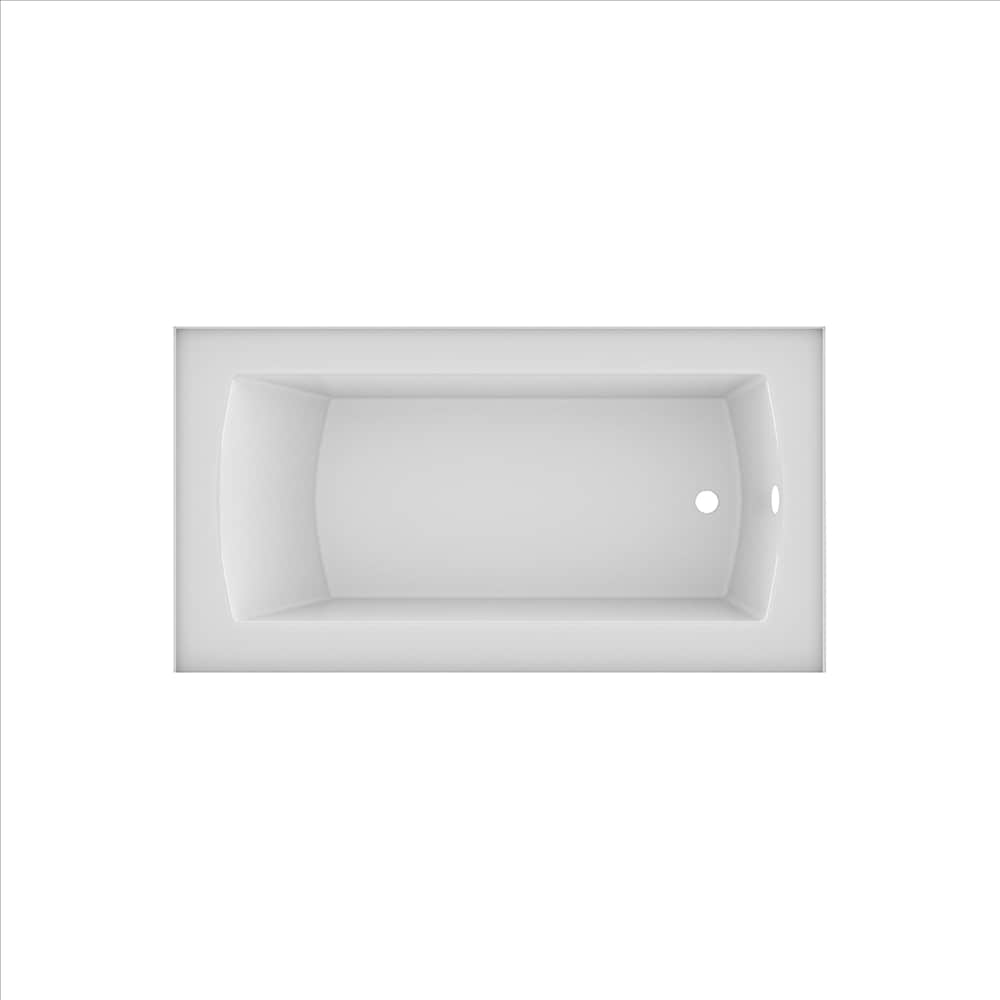 Baignoire à jupe simple POPPY 60 pouces x 30 pouces, emplacement du drain à droite