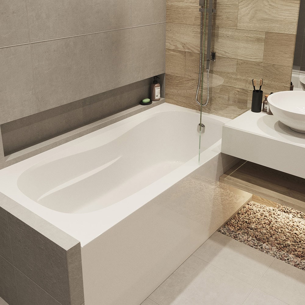 DAISY 60 inch x 32 inch Plain Skirted Bathtub Right-Hand Drain Location