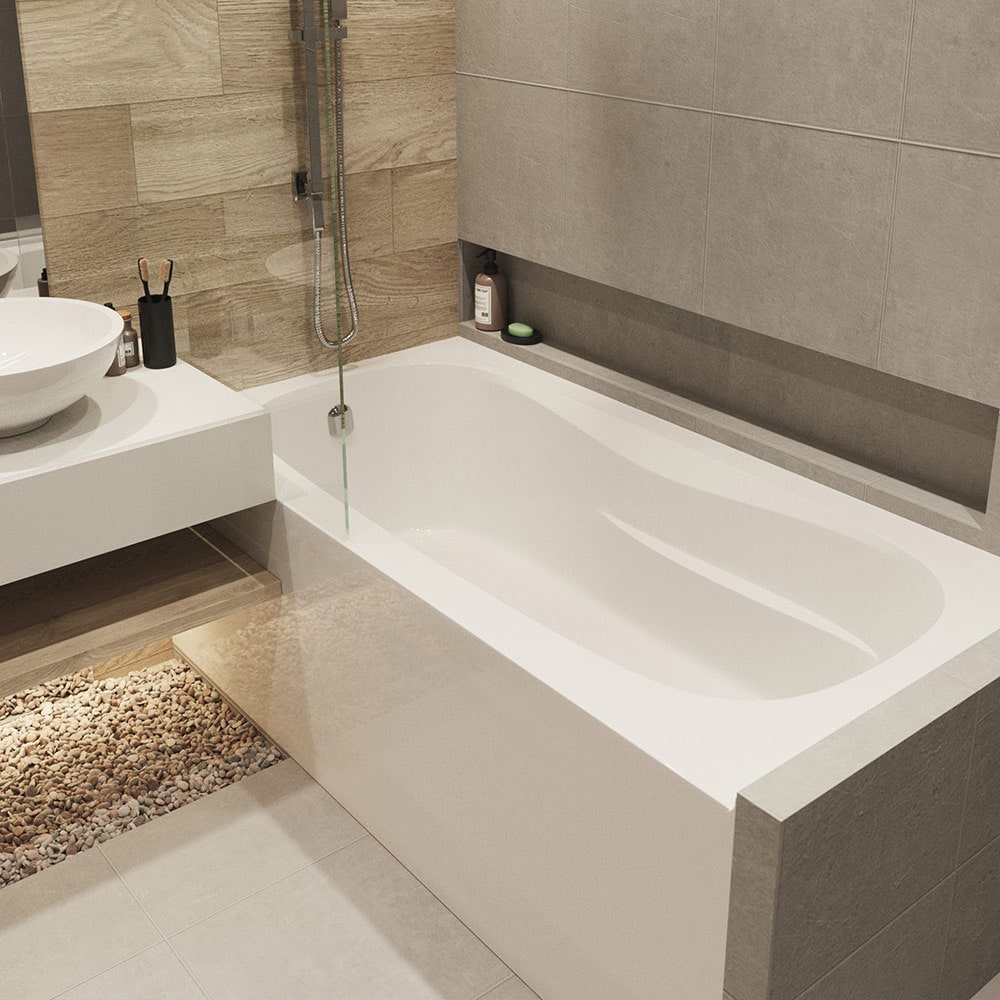 Baignoire à jupe simple DAISY 66 pouces x 30 pouces avec drain à gauche