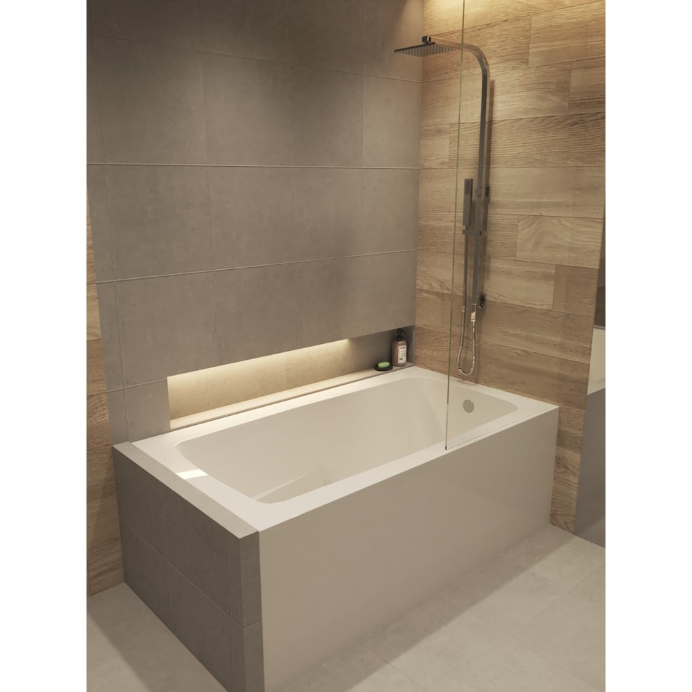 IONE 60 inch x 30 inch Plain Skirted Bathtub Right-Hand Drain Location