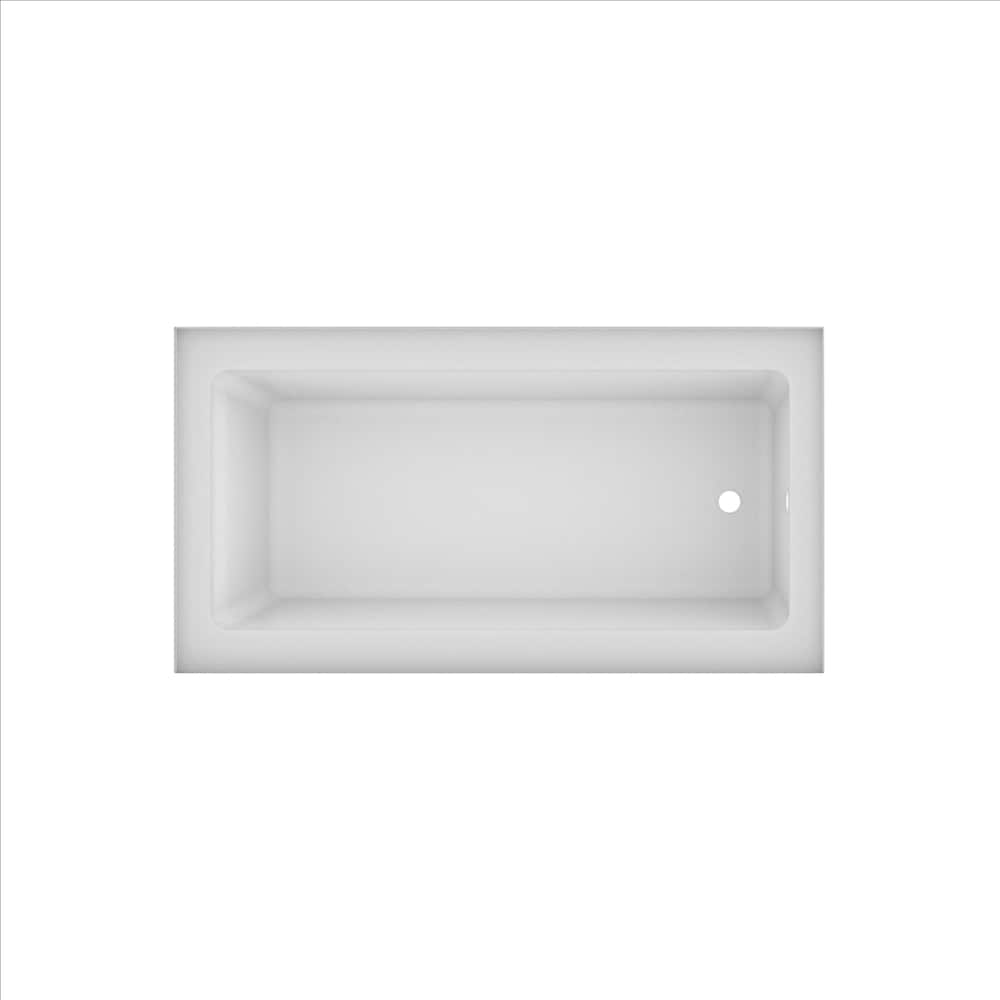 Baignoire TULIP 60 po x 36 po au-dessus du sol avec jupe brute et drain à droite