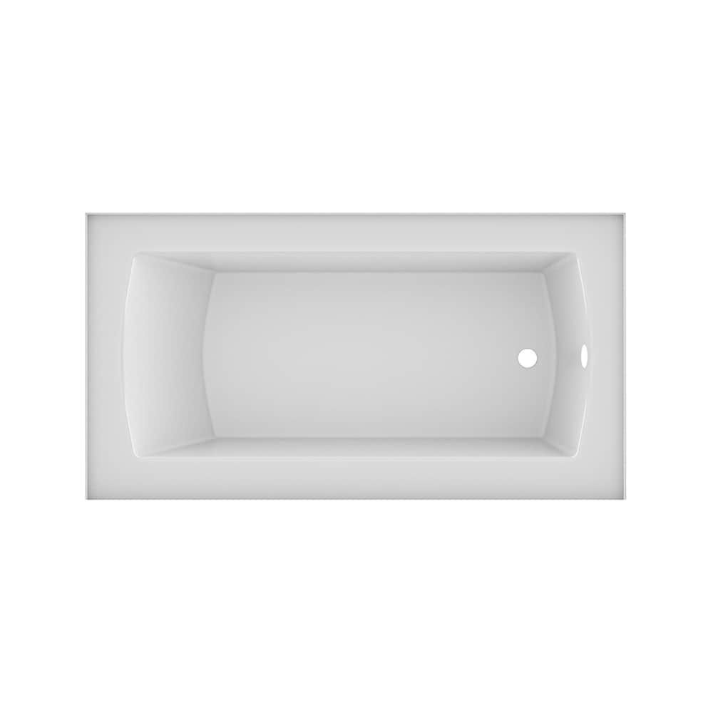 Baignoire CALLA 60 po x 34 po au-dessus du sol avec jupe brute et drain à droite