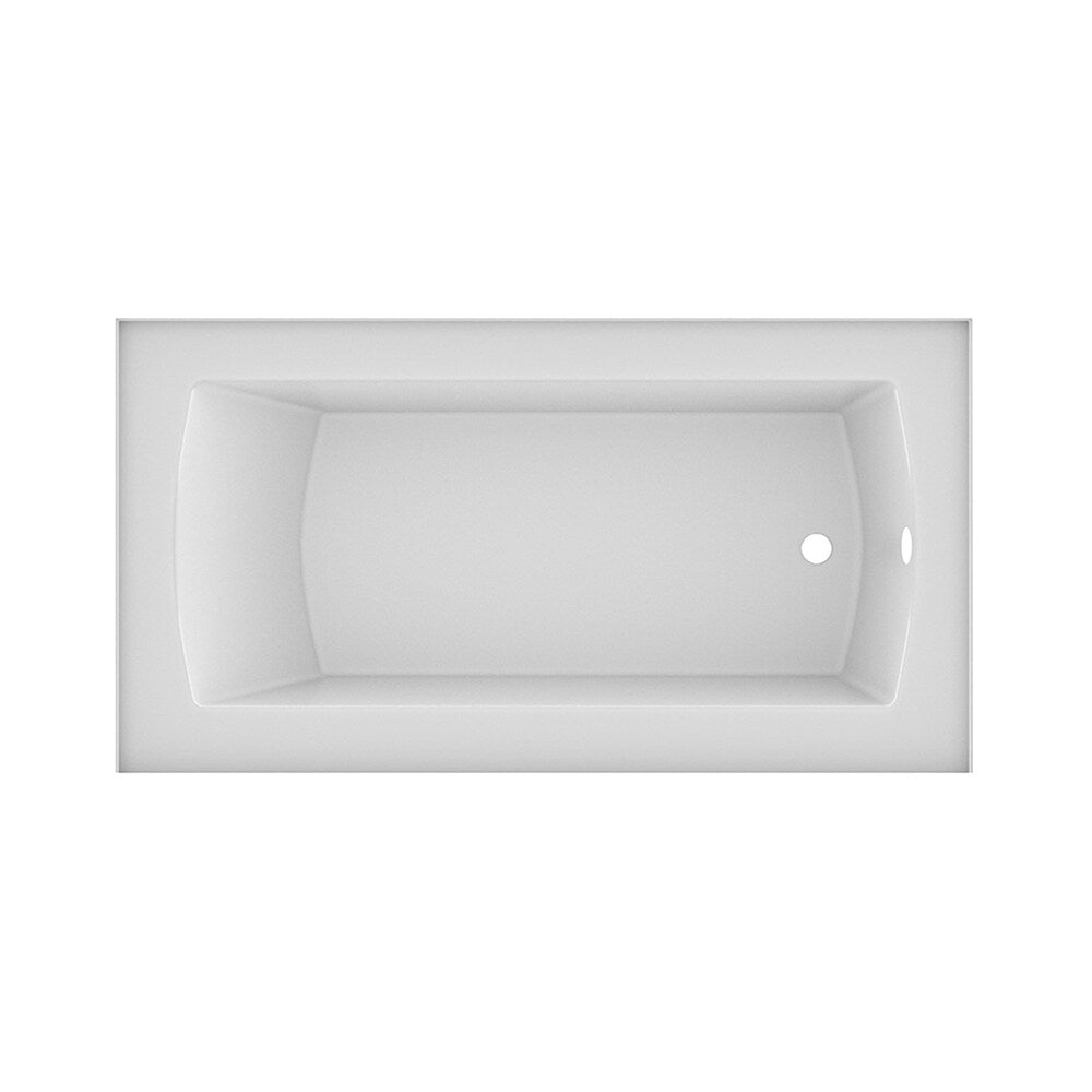 Baignoire CALLA 66 po x 30 po au-dessus du sol avec jupe brute et drain à droite