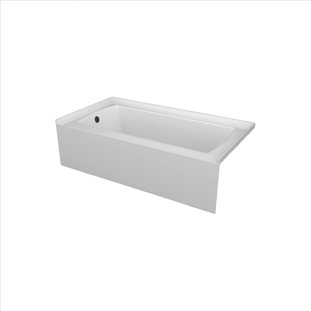 Baignoire à jupe brute au-dessus du sol POPPY 60 pouces x 30 pouces, emplacement du drain à gauche