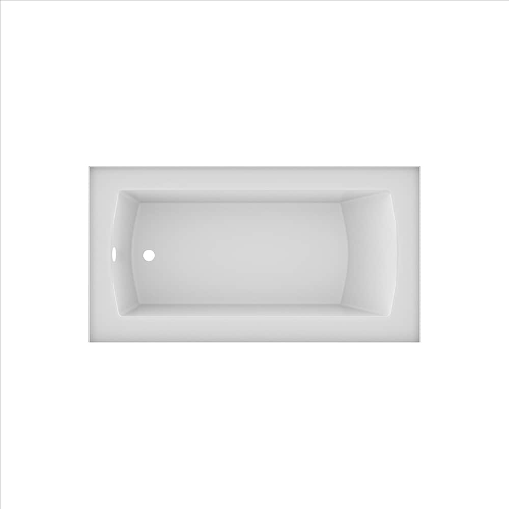 Baignoire à jupe brute au-dessus du sol POPPY 60 pouces x 30 pouces, emplacement du drain à gauche