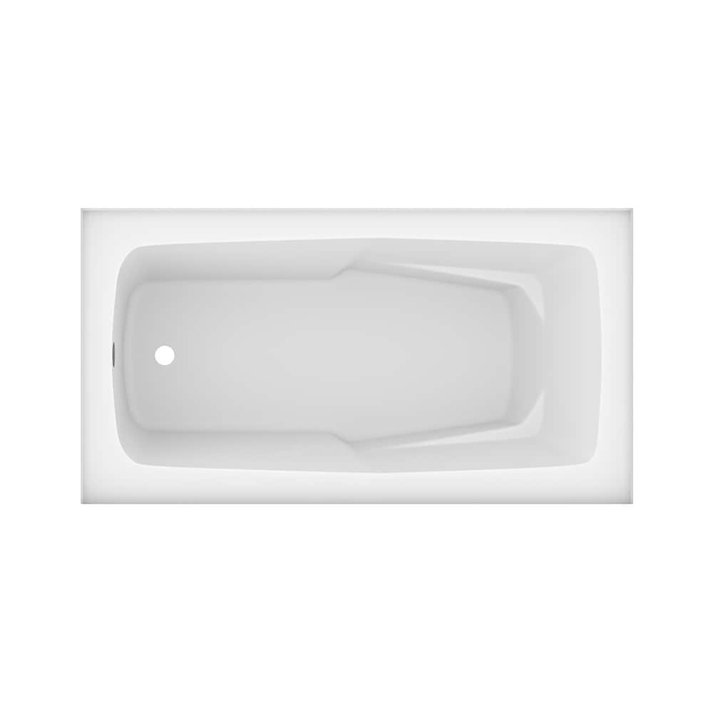 Baignoire IONE 60 pouces x 32 pouces au-dessus du sol avec jupe brute et drain à gauche