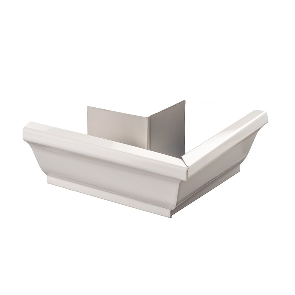 Gouttière d'angle extérieure en aluminium de 5 pouces (gouttière) Mitre en blanc Pro Pack (20 pièces)