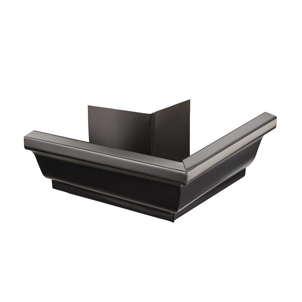 Gouttière d'angle extérieure en aluminium de 5 pouces (gouttière) Mitre en noir Pro Pack (20 pièces)