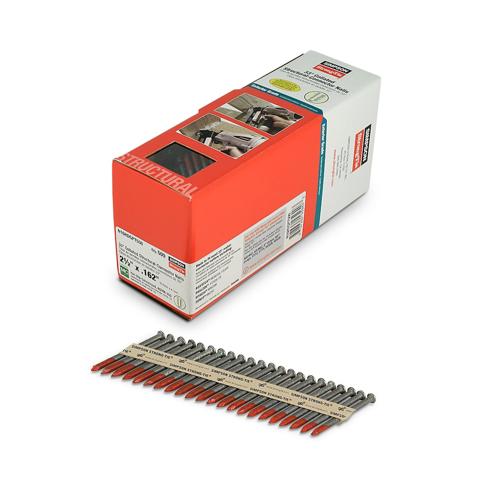 Clou de connecteur à tige lisse SCN Strong-Drive, 33 degrés, 0,162 po x 2 1/2 po, HDG (500 Qté)