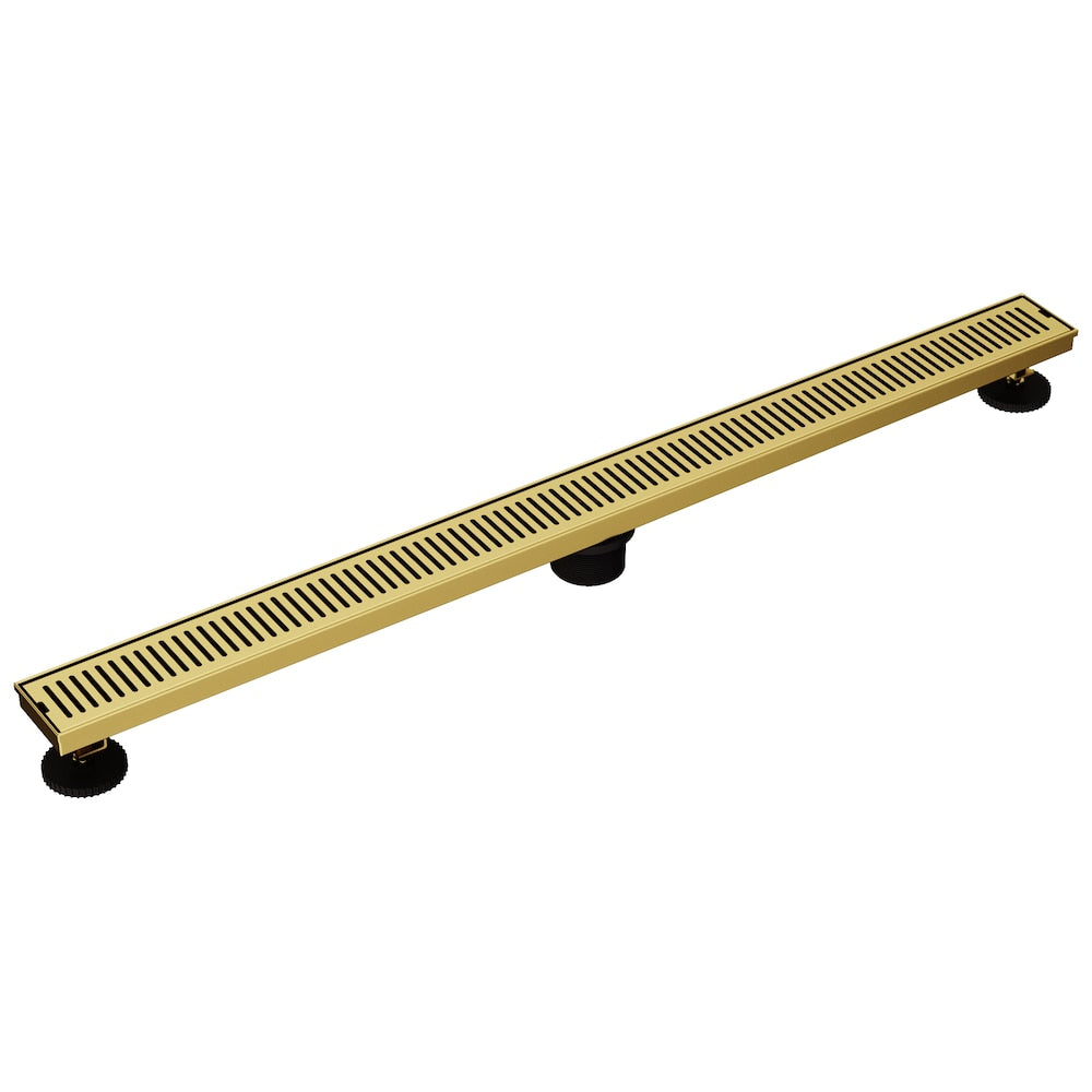 Elan 3" L x 36" W Linear Shower Drain Rectangle Pattern Drain Cover in Matte Brushed Gold