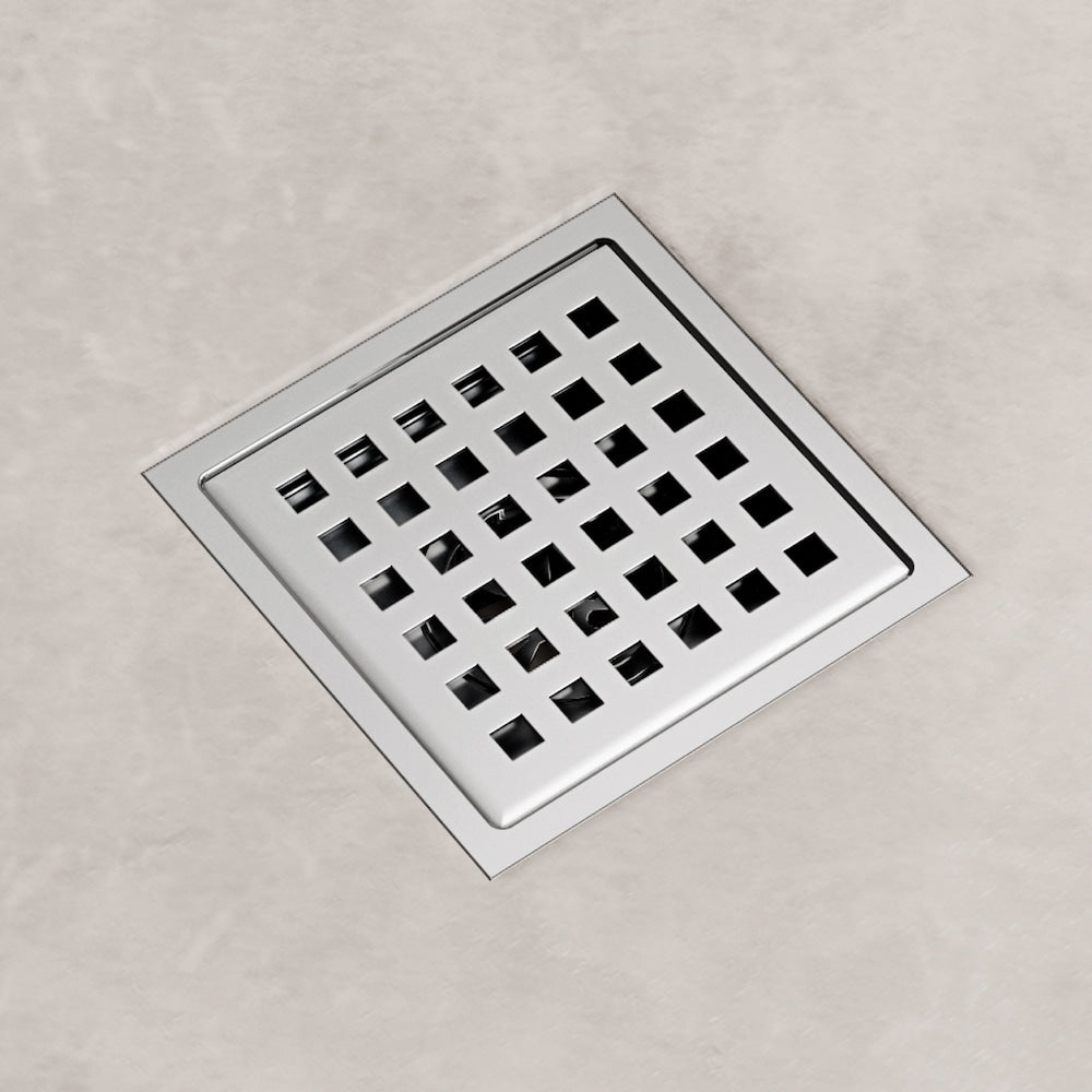 Elan 6" Square Shower Drain in Chrome