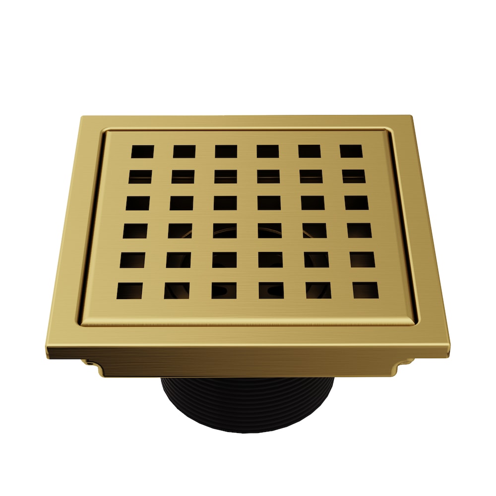 Elan 6" Square Shower Drain in Matte Brushed Gold