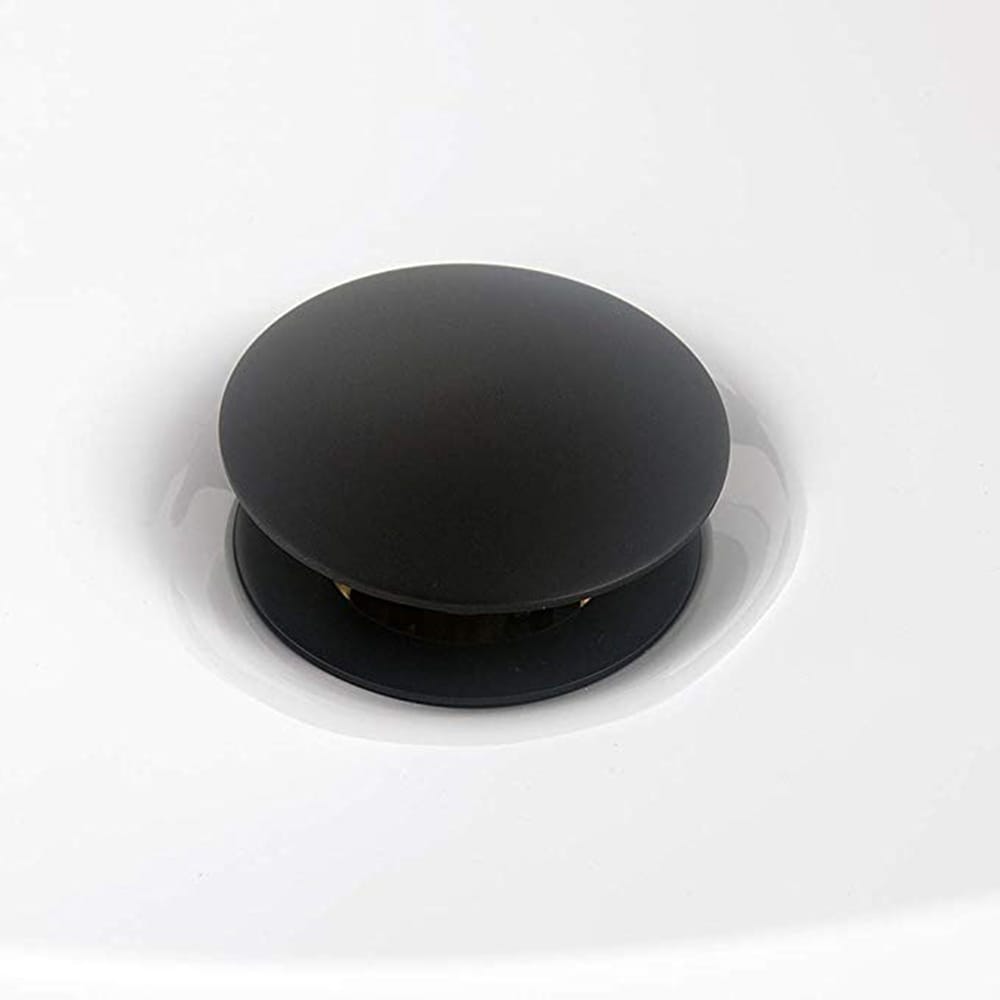 Bathroom Lavatory Pop-up Drain Assembly with Overflow in Matte Black