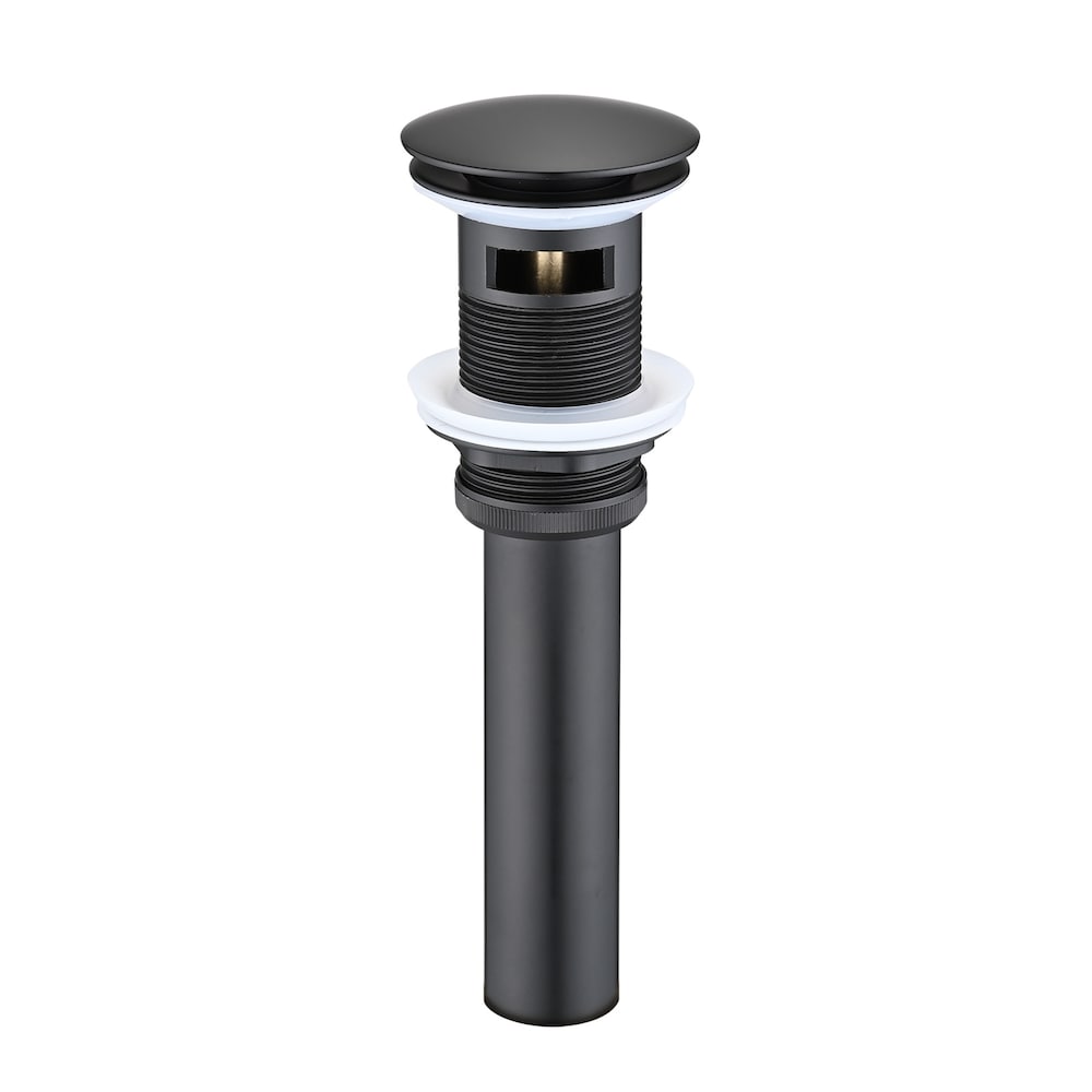 Bathroom Lavatory Pop-up Drain Assembly with Overflow in Matte Black