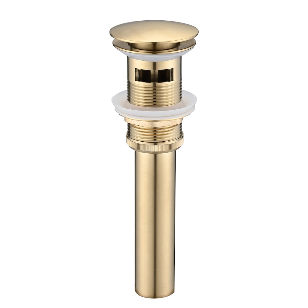 Bathroom Lavatory Pop-up Drain Assembly with Overflow in Brushed Gold