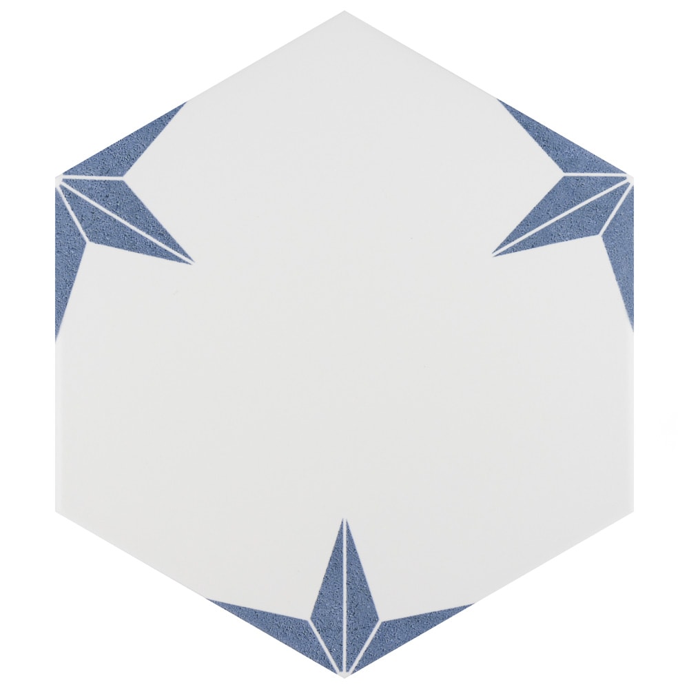 Sample - Stella Hex Azul 8-5/8-inch x 9-7/8-inch Porcelain Floor and Wall Tile