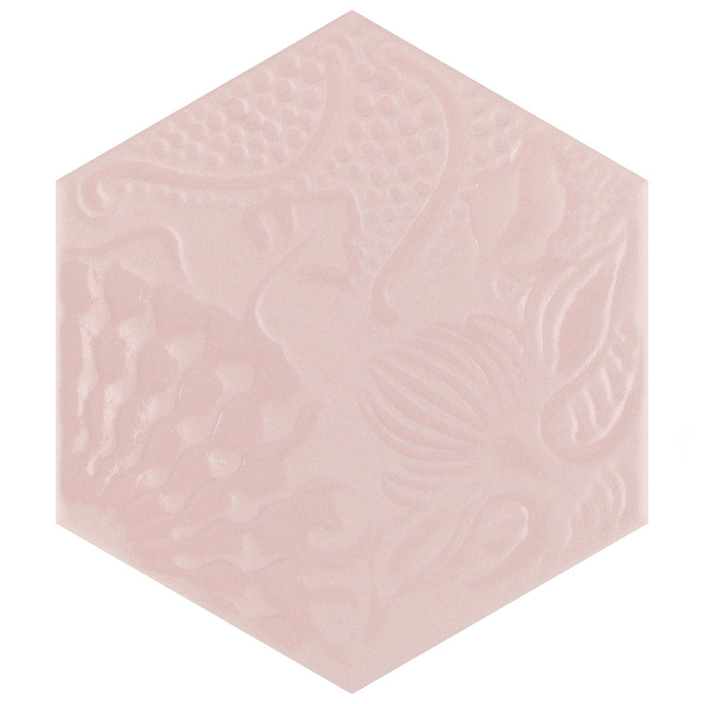 Sample - Gaudi Lux Hex Rose 8-5/8-inch x 9-7/8-inch Porcelain Floor and Wall Tile
