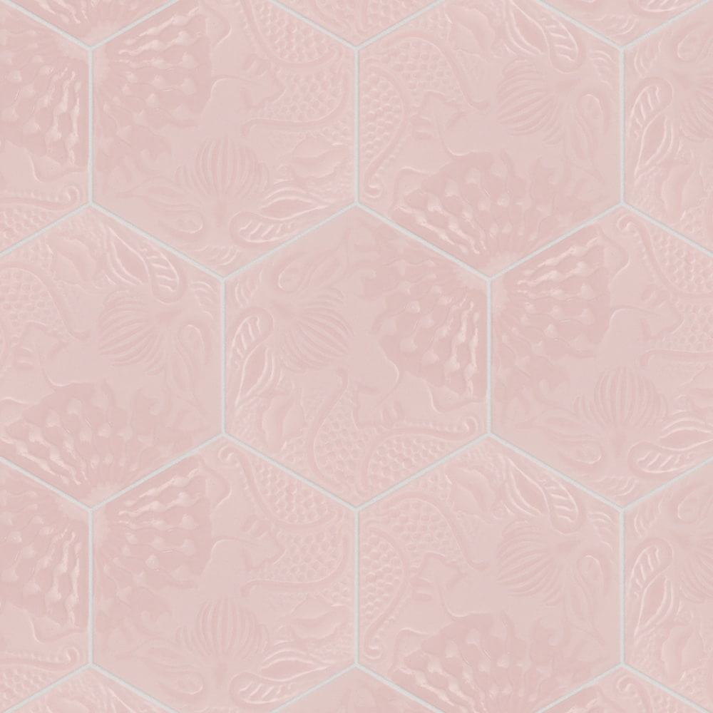 Sample - Gaudi Lux Hex Rose 8-5/8-inch x 9-7/8-inch Porcelain Floor and Wall Tile