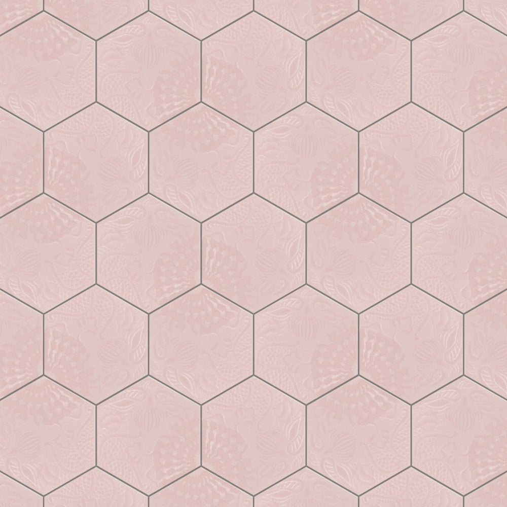 Sample - Gaudi Lux Hex Rose 8-5/8-inch x 9-7/8-inch Porcelain Floor and Wall Tile