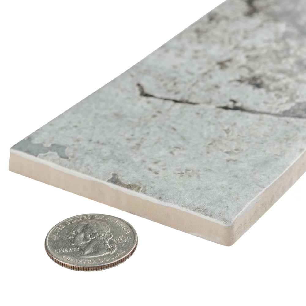 Sample - London Grey Glossy 3-inch x 12-inch Ceramic Wall Tile