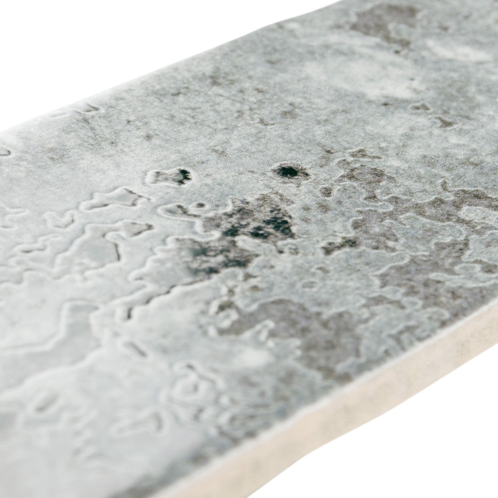 Sample - London Grey Glossy 3-inch x 12-inch Ceramic Wall Tile