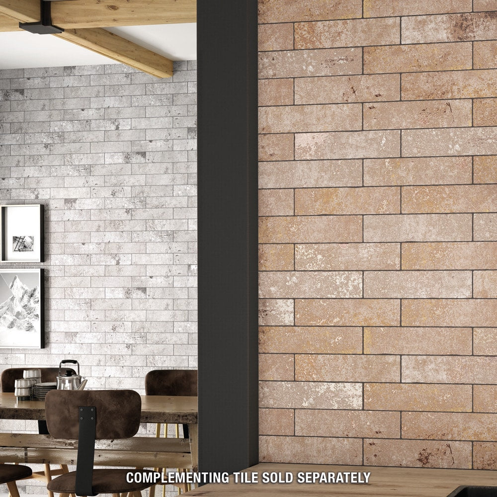 Sample - London Grey Glossy 3-inch x 12-inch Ceramic Wall Tile