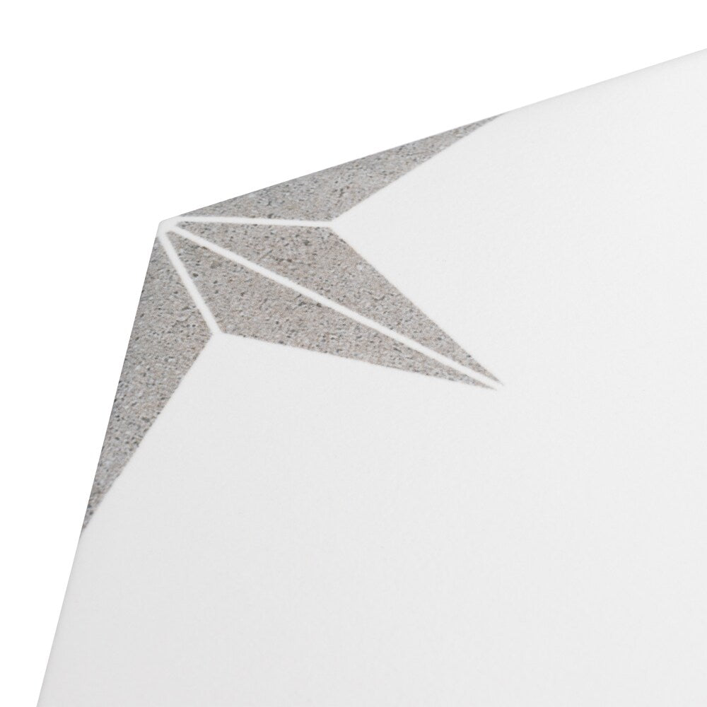 Sample - Stella Hex Silver 8-5/8-inch x 9-7/8-inch Porcelain Floor and Wall Tile