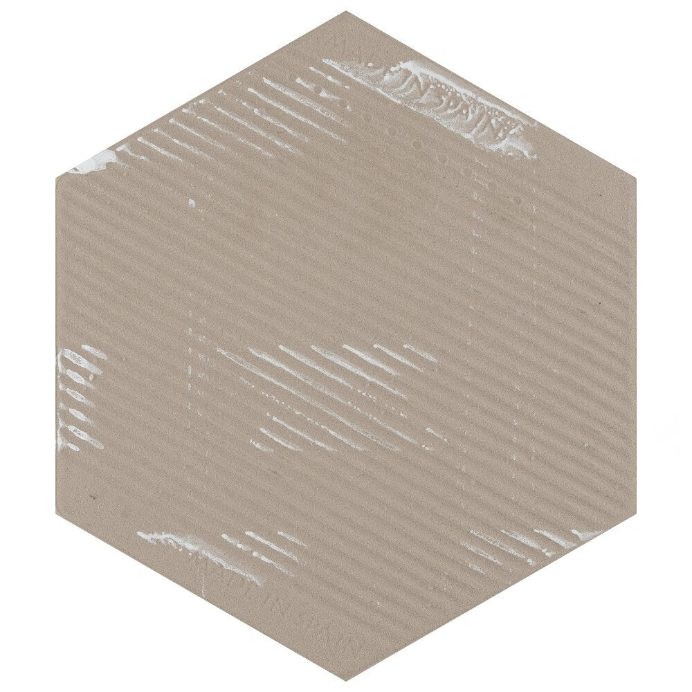 Sample - Classico Bardiglio Hex Moon Dark 7-inch x 8-inch Porcelain Floor and Wall Tile