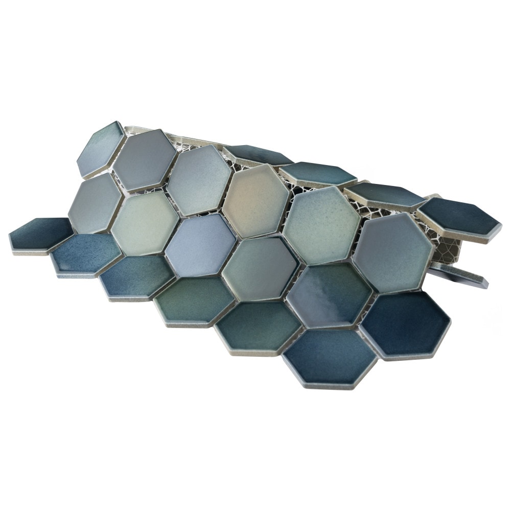 Sample - Hudson 2" Due Hex Atlantis 6-inch x 6-inch Porcelain Mosaic Tile