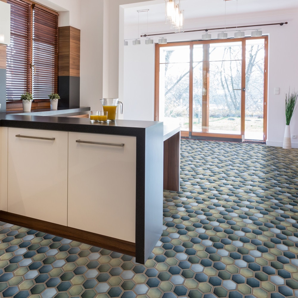 Sample - Hudson 2" Due Hex Atlantis 6-inch x 6-inch Porcelain Mosaic Tile