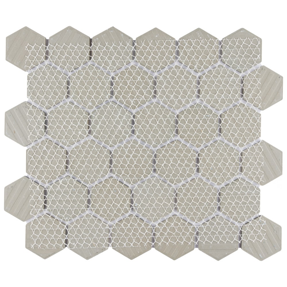 Sample - Hudson 2" Due Hex Atlantis 6-inch x 6-inch Porcelain Mosaic Tile