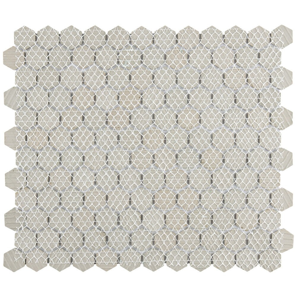 Sample - Hudson 1" Hex Light Green 6-inch x 6-inch Porcelain Mosaic Tile