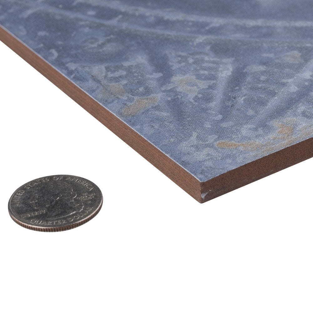 Sample - Saja Cyan 13-inch x 13-inch Ceramic Floor and Wall Tile