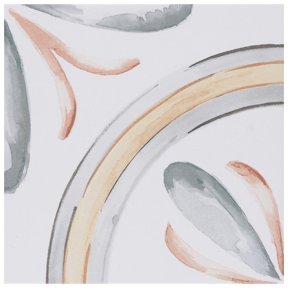 Sample - Saint Germain Chaud Deco Rivette 5-3/4-inch x 5-3/4-inch Porcelain Floor and Wall Tile