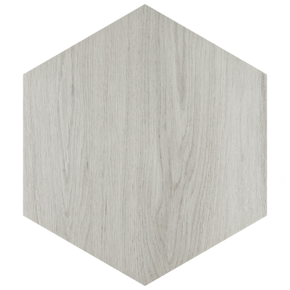 Sample - Natura Hex White 7-inch x 8-inch Porcelain Floor and Wall Tile