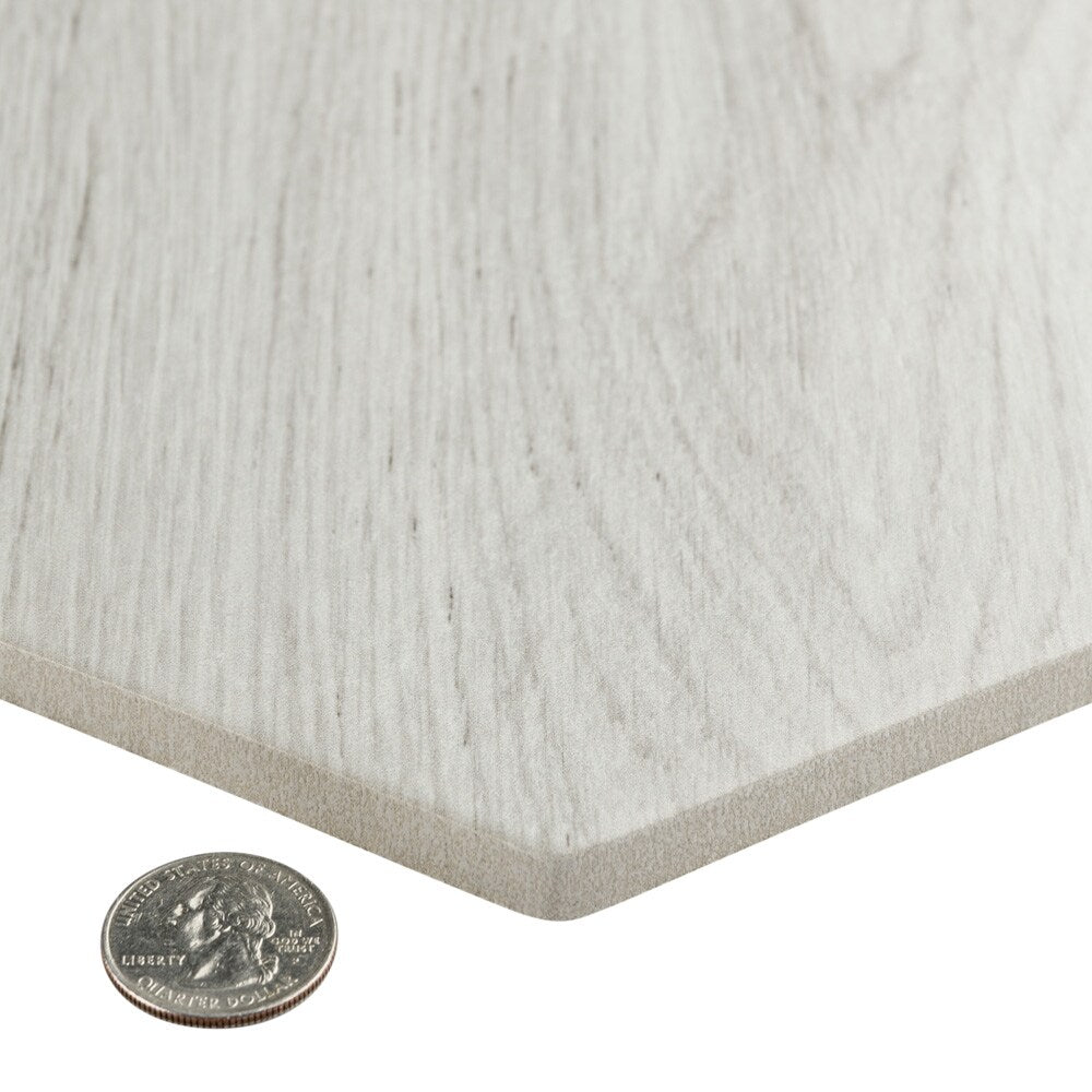 Sample - Natura Hex White 7-inch x 8-inch Porcelain Floor and Wall Tile