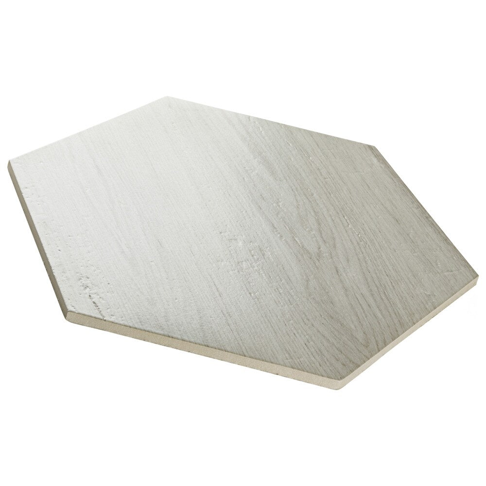 Sample - Natura Hex White 7-inch x 8-inch Porcelain Floor and Wall Tile