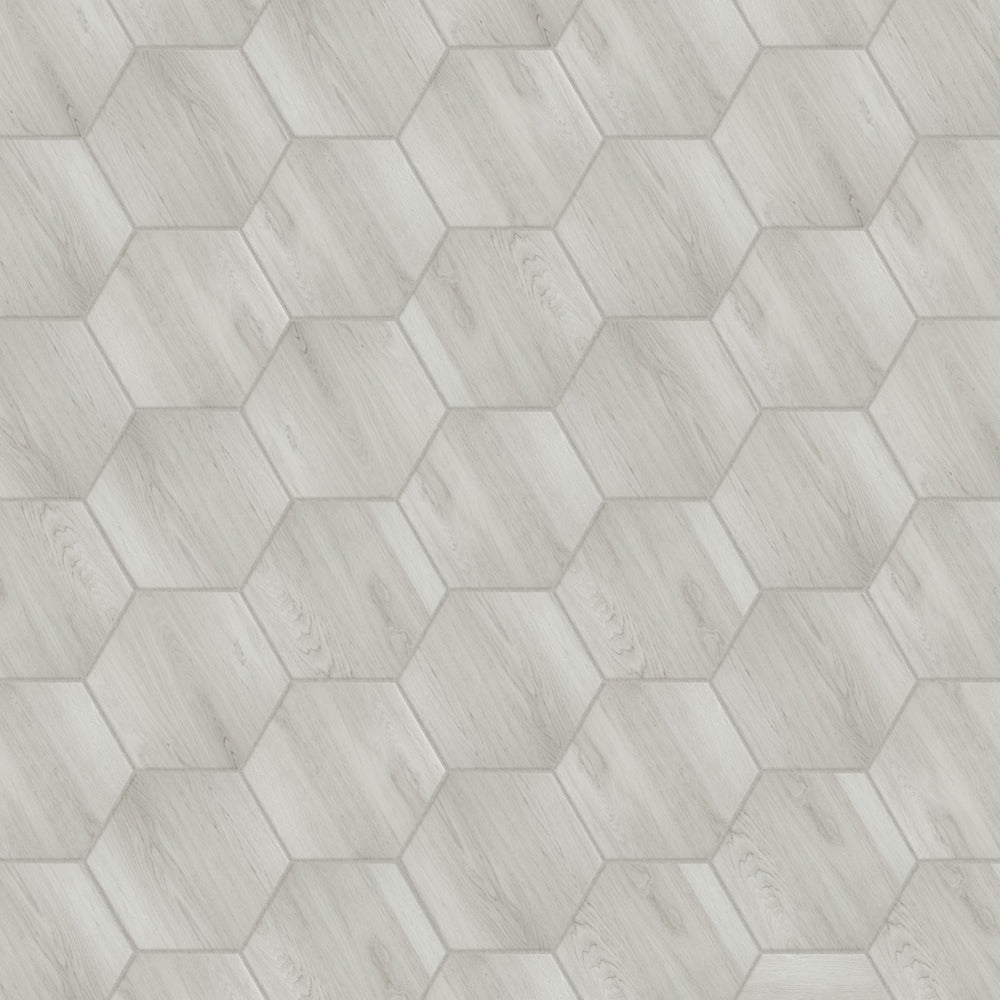 Sample - Natura Hex White 7-inch x 8-inch Porcelain Floor and Wall Tile