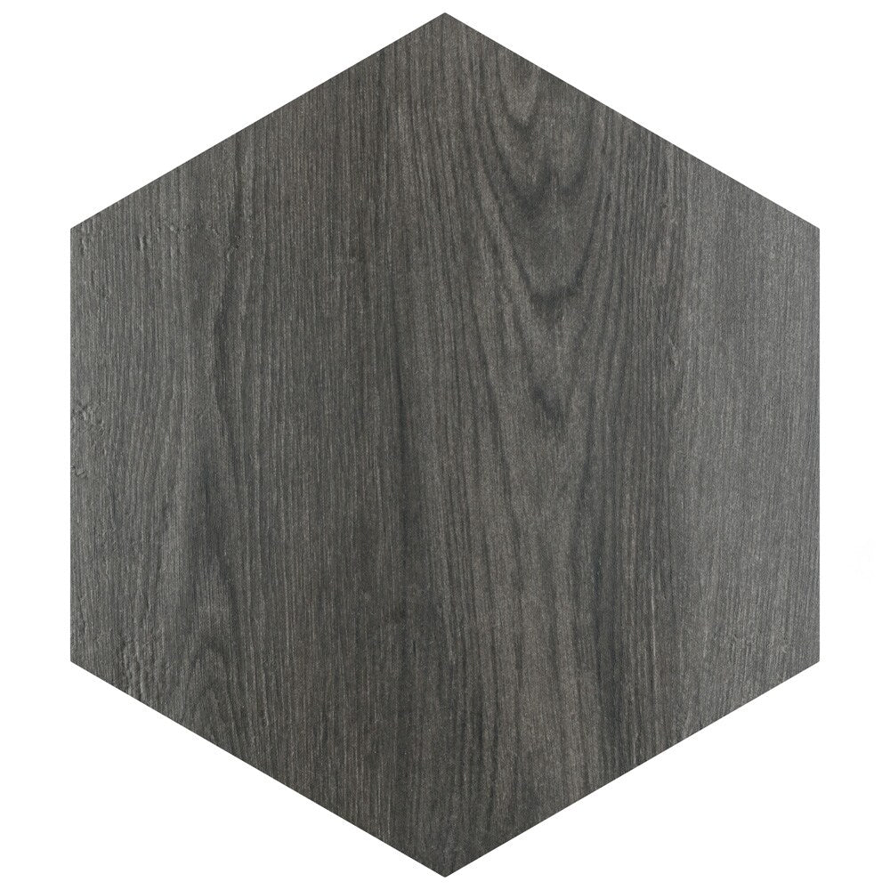 Sample - Natura Hex Nero 7-inch x 8-inch Porcelain Floor and Wall Tile