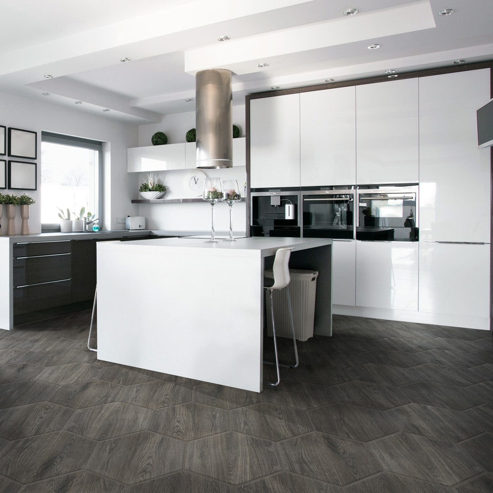 Sample - Natura Hex Nero 7-inch x 8-inch Porcelain Floor and Wall Tile