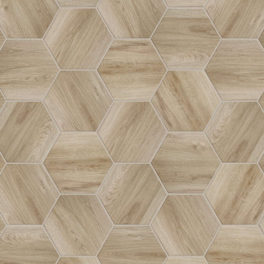 Sample - Natura Hex Camel 7-inch x 8-inch Porcelain Floor and Wall Tile
