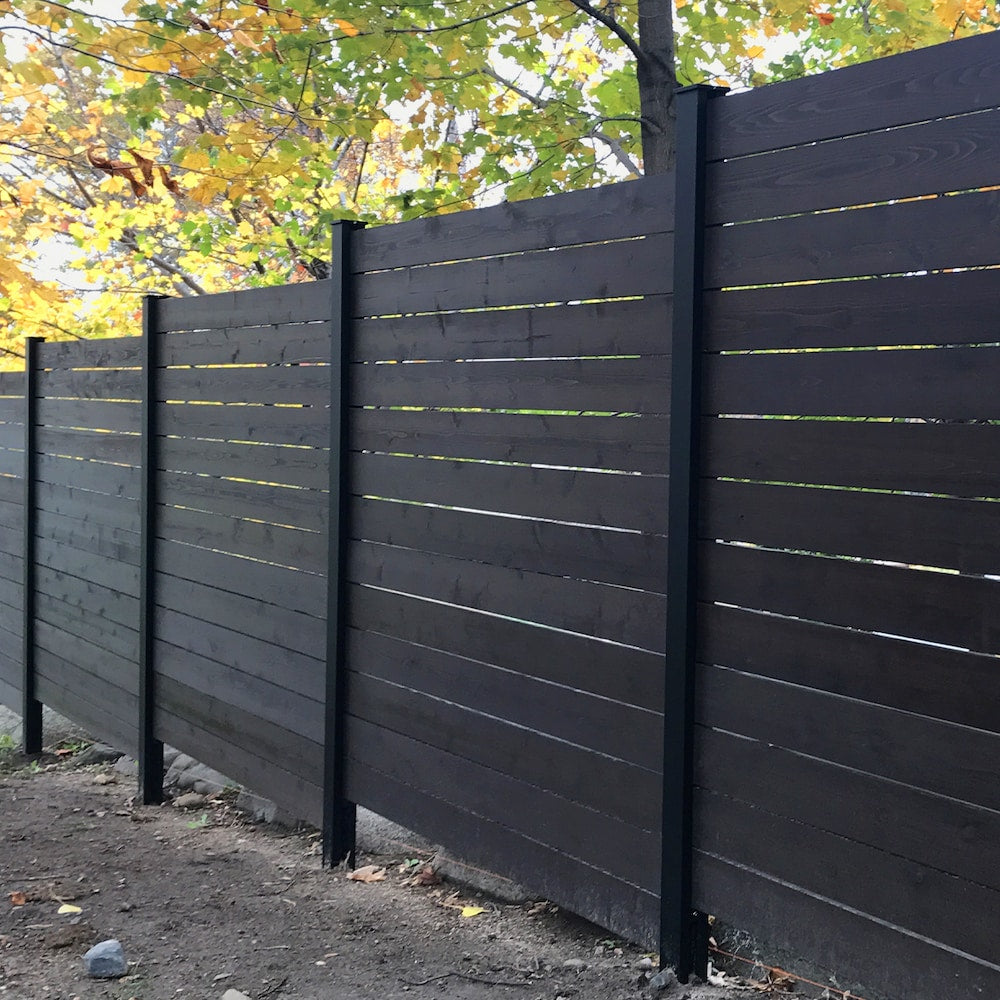 96" Aluminum Fence In Ground Line Post & Hardware Kit (24 Pack) Black ( Kit C8)