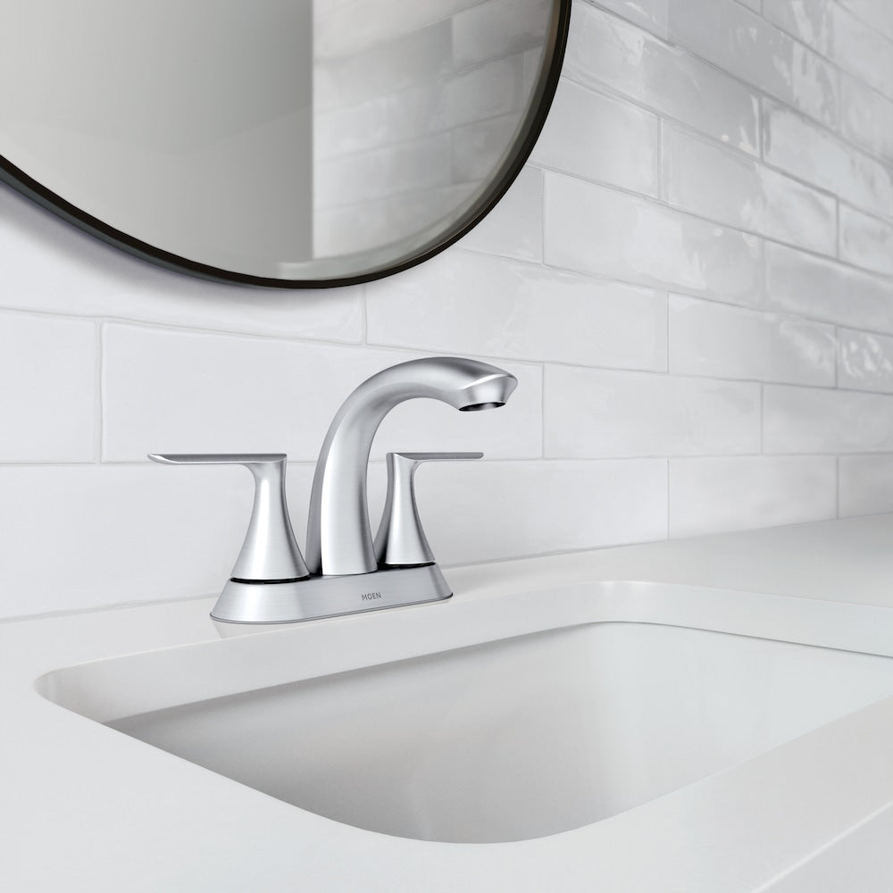 Robinet de lavabo de salle de bain à 2 poignées Findlay de 4 pouces en chrome