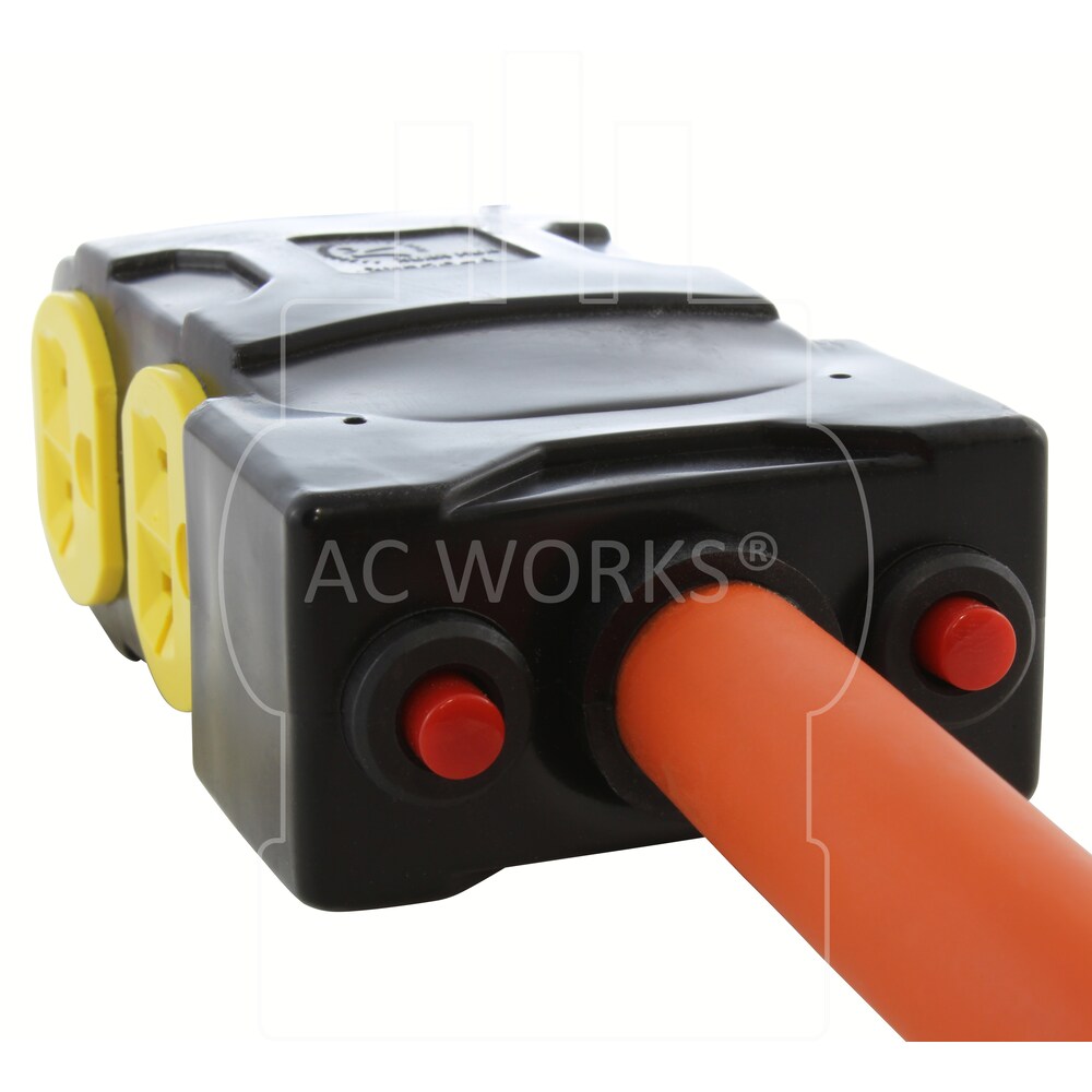 1.5FT L5-30P 30A 3-Prong Locking Plug to (4) Home Outlets with 20A Breakers