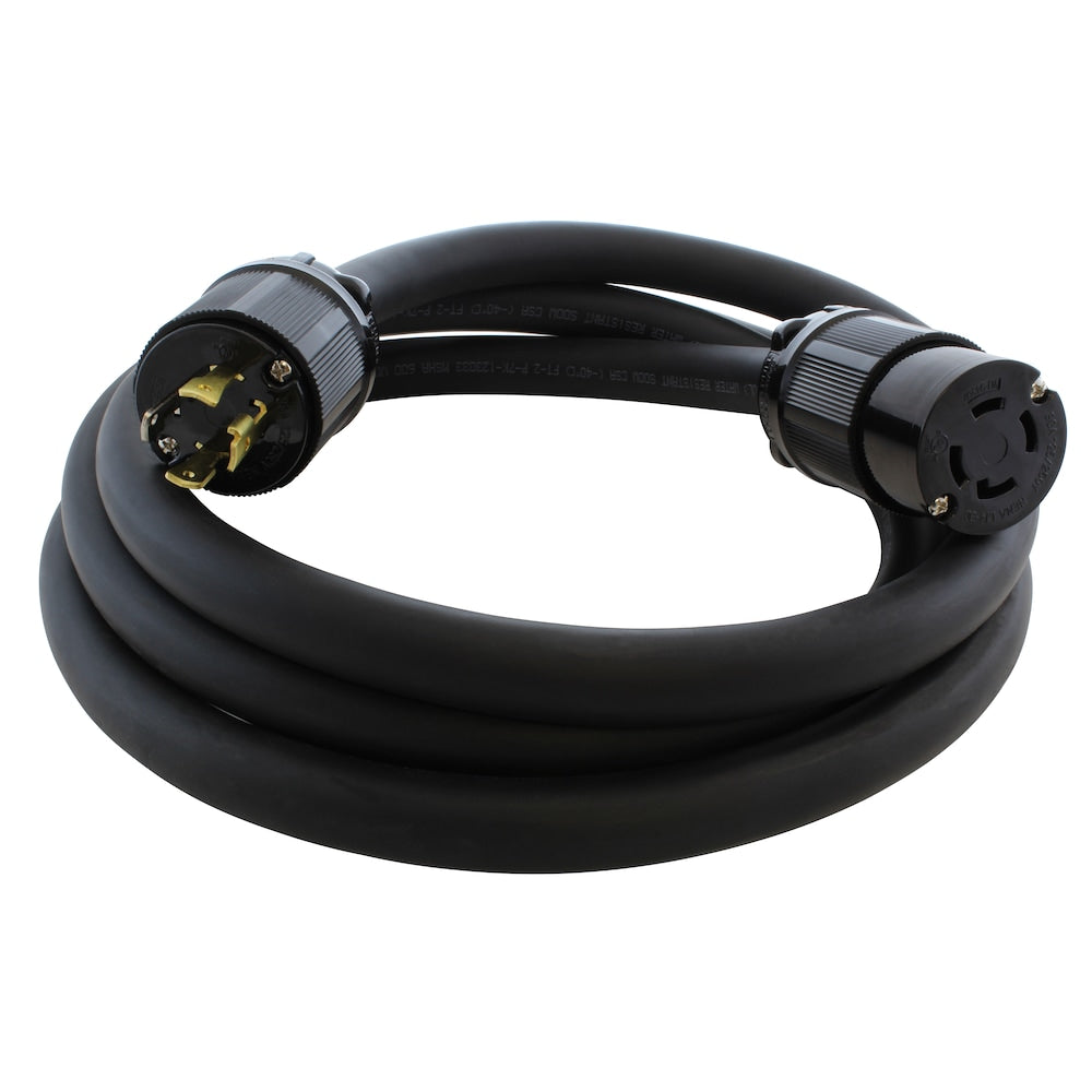 10ft 8/4 SOOW Super-Duty NEMA L14-30 30A 125/250V Generator Rubber Extension Cord