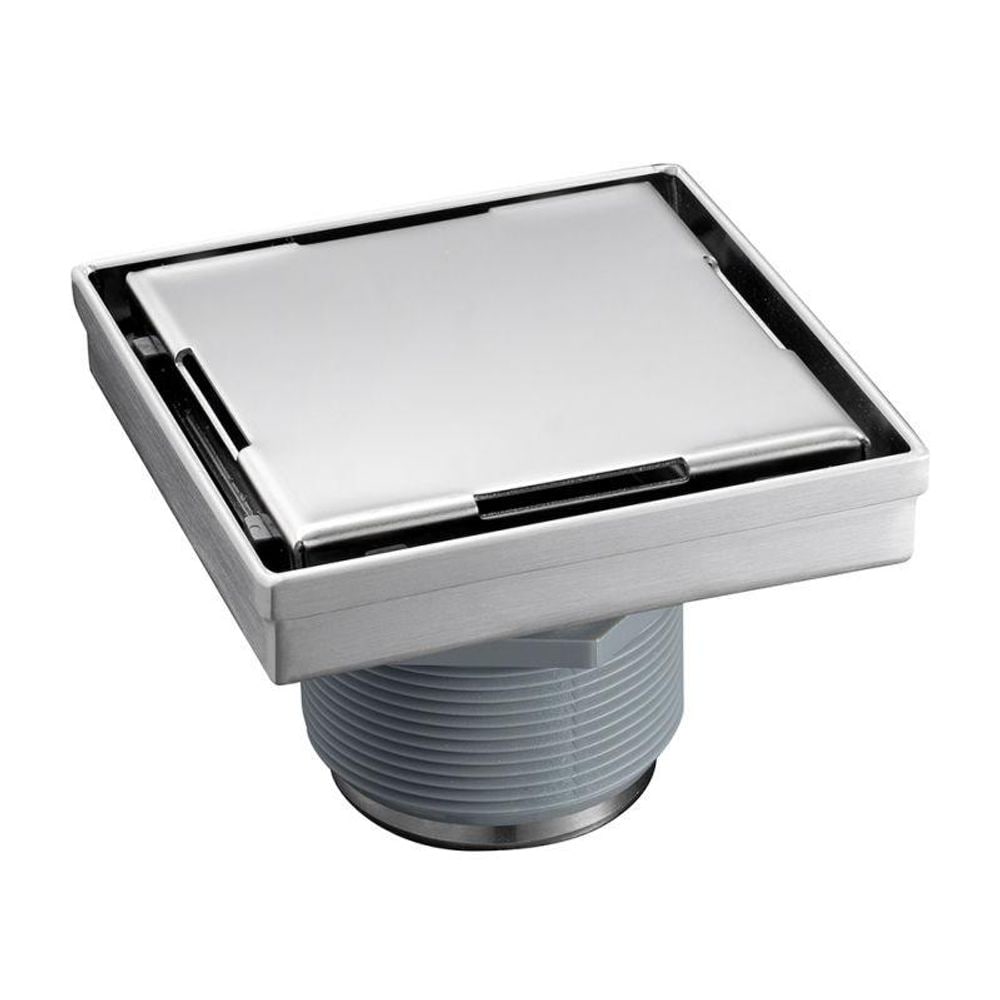 4x4" Square Stainless Steel Showerdrain with Tile in grate
