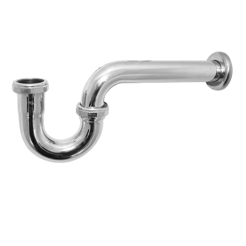 1-1/4" P-Trap less Cleanout - Brass 17 Gauge with Shallow Escutcheon